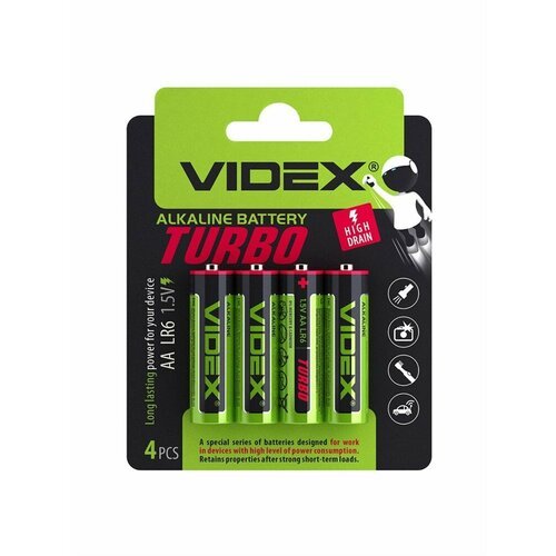 Videx Алкалиновые батарейки Videx LR6/АА TURBO (Комплект 4шт.)