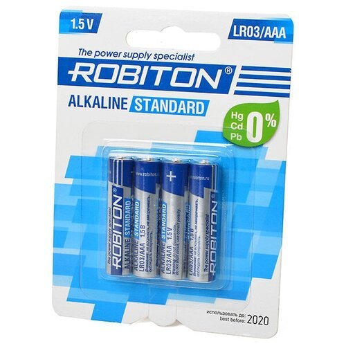Батарейка AAA Robiton Standard LR03 BL4 (блистер 4 шт.)