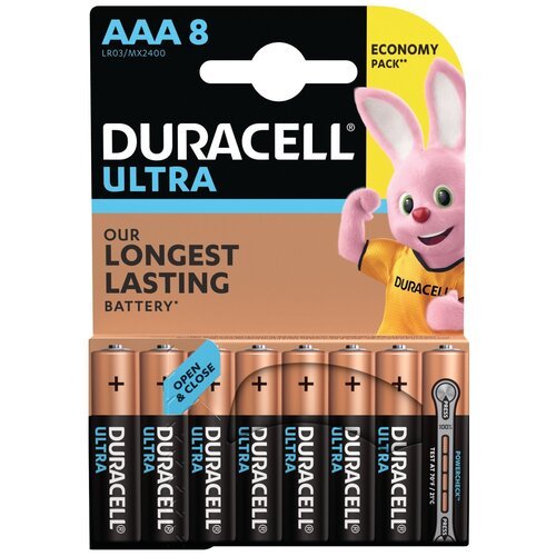 Батарейки Duracell ULTRA AAА (LR03), щелочные, комплект 4 шт., в блистере