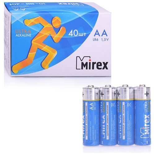 Батарея щелочная Mirex LR6 / AA 1,5V, в упаковке 40 шт. (4)