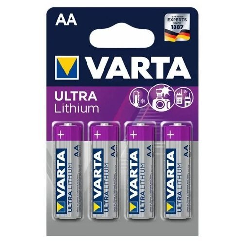 Батарейка литиевая Varta LR6 (AA) Lithium/ULTRA Lithium 1.5В блистер 4шт (6106 301 404)