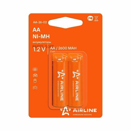 AIRLINE AA2602 AA-26-02_батарейки aa hr6 аккумулятор ni-mh 2600 mah 2шт. !\