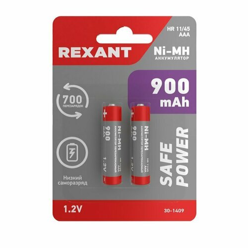 Аккумулятор Rexant Ni-MH AAA, 1,2В, 900мАч
