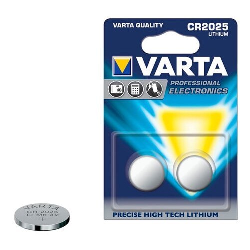 Батарея Varta Lithium, CR2025, 3V, 2 шт