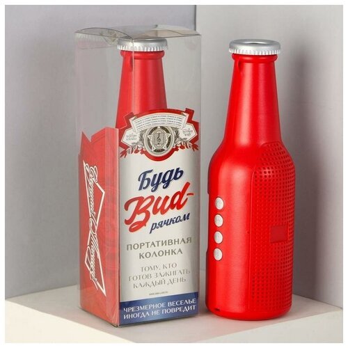 Портативная колонка 'Бутылка', красная, модель ES-01, 22,1 х 7 см