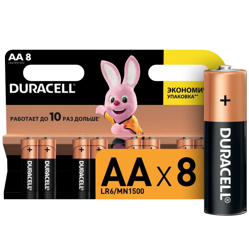 Батарейки Duracell AA 3В 8шт