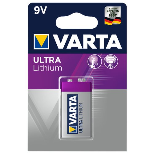 Батарейка VARTA ULTRA Lithium 9V Крона, 1 шт.