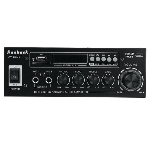 Интегральный Bluetooth усилитель Sunbuck AV-660BT, черный