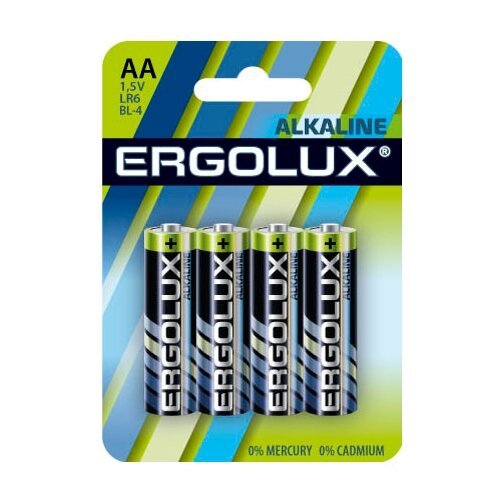 Батарейка Ergolux Alkaline AA, в упаковке: 4 шт.