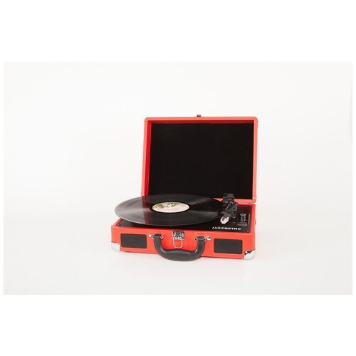 Виниловый проигрыватель с Bluetooth/ Проигрыватель виниловых пластинок AudioRetro AR-007 red/в подарок мужчине/коллеге/дерево/красный
