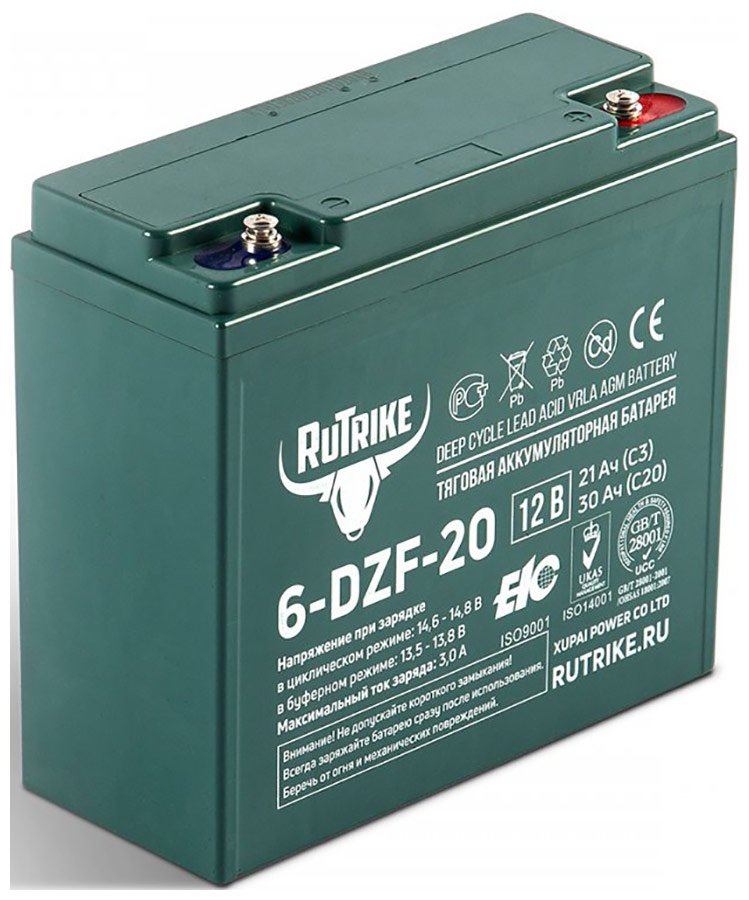 Тяговый аккумулятор Rutrike 6-DZF-20 (12V20A/H C2)