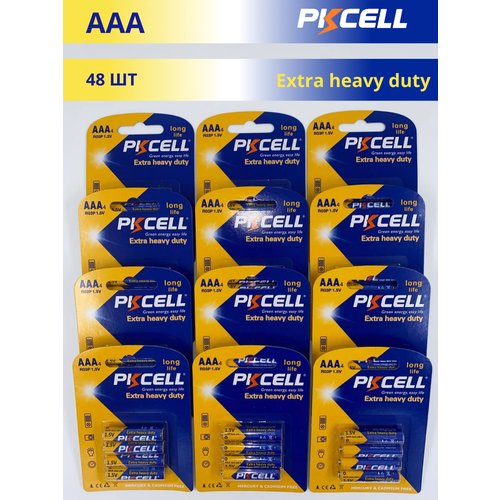 Батарейки PKCELL ААА мизинчиковые солевые (48 штук)