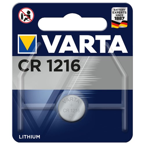 Батарейка дисковая литиевая тип CR1216, VARTA (1шт в блистере)