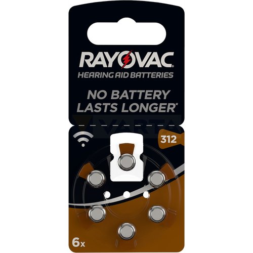Батарейка для слуховых аппаратов RAYOVAC ACOUSTIC Type 312 BL6 - (блистер 6шт)