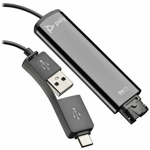 Plantronics DA75 цифровой USB-адаптер для подключения профессиональной гарнитуры к ПК (QD, USB-A+C)