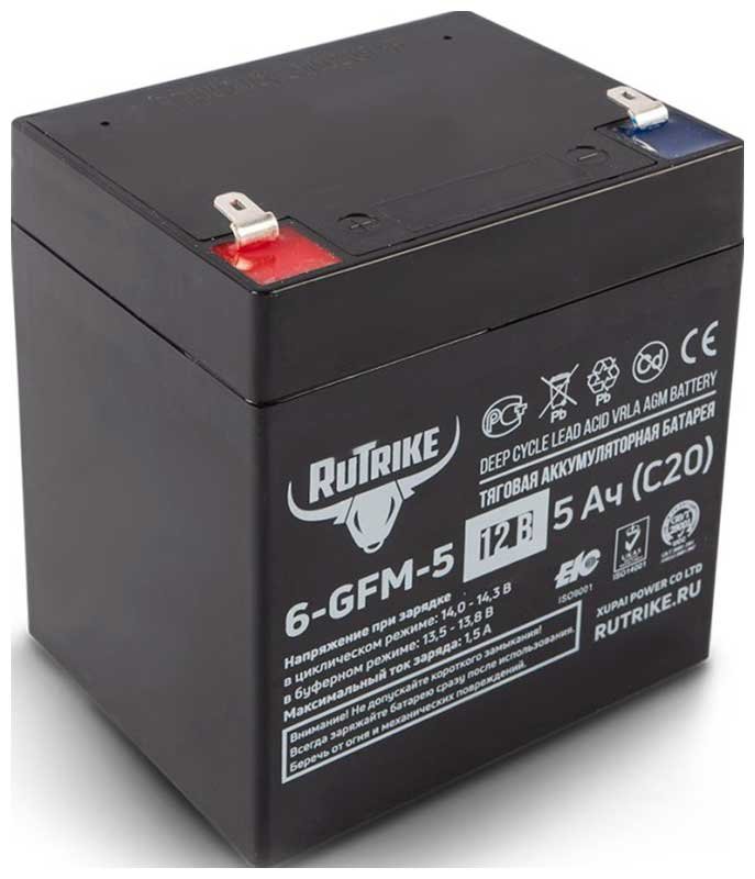 Тяговый аккумулятор Rutrike 6-GFM-5 12V5A/H C20