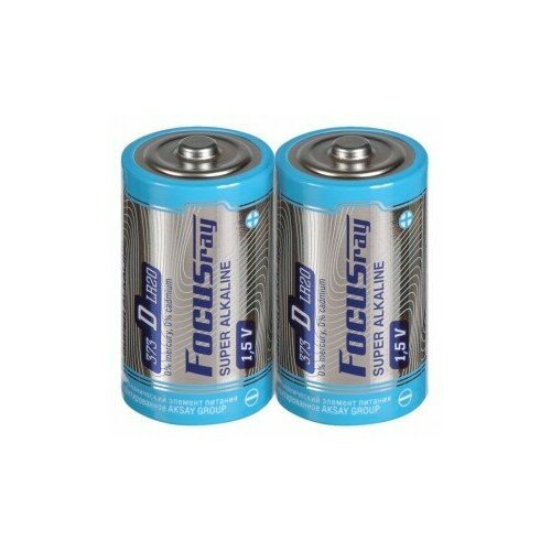 Элемент питания LR20 щелочная SUPER ALKALINE Focusray (комплект из 2 батареек.)
