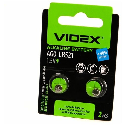 Щелочная-алкалиновая батарейка Videx VID-AG00-2BC