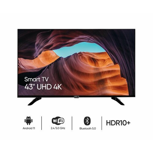 Телевизор VESTA 43V3500 43' 4K SmartTV UHD HDR 10+, BT 5.0, Wi-Fi 2.4-5 ГГц, черный