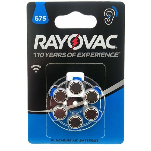 Батарейки (18шт) для слуховых аппаратов RAYOVAC 675 (PR44) 1.45В