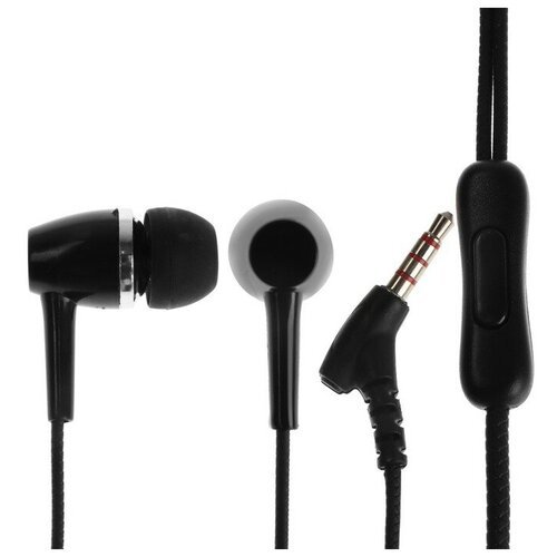 Наушники Red Line Stereo Headset SP08, вакуумные, микрофон, проводные, 1.2 м, черные