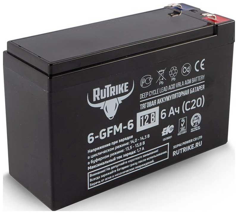 Тяговый аккумулятор Rutrike 6-GFM-6 12V6A/H C20