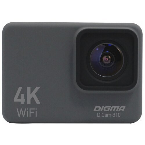 Экшн-камера DIGMA DiCam 810 4K, WiFi, серый [dc810]