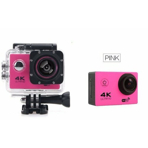 Экшн-камера 4K ULTRA HD розовая WiFi 16G SD-карта в комплекте