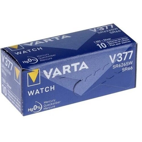 Батарейка VARTA V377, в упаковке: 10 шт.