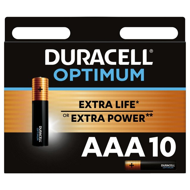 батарейка DURACELL Optimum LR03 AAA блистер 10шт