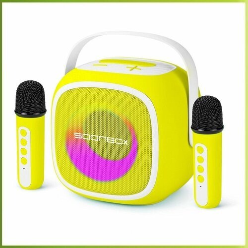 MADMIC SOONBOX 5200 (Yellow) - домашняя караоке-система, 20Вт, 2 радиомикрофона, Bluetooth, USB, AUX