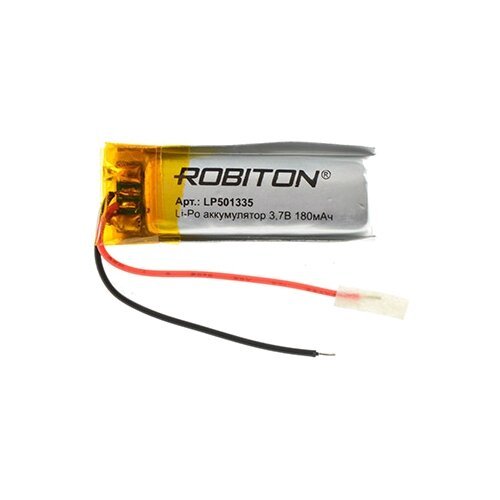 Аккумулятор ROBITON LP501335, Li-Pol, 3.7 В, 180 мАч, призма со схемой защиты РК1
