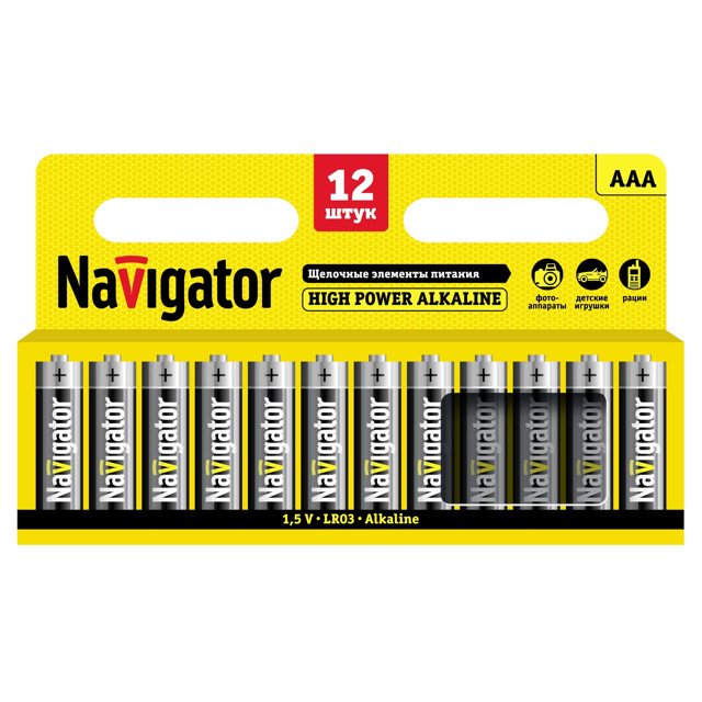 батарейка NAVIGATOR High Power ААА алкалиновая 12шт