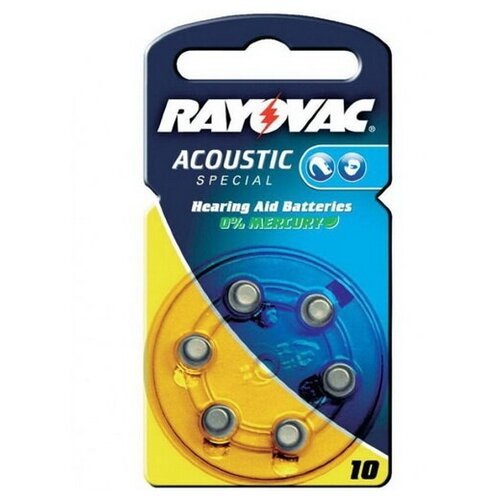 Элемент питания RAYOVAC EXTRA 10, для слуховых аппаратов (6/60/600)