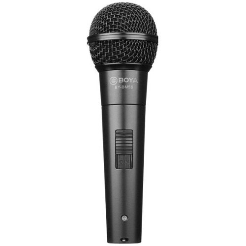 Микрофон Boya BY-BM58 Кардиоидный динамический вокальный ручной микрофон. Для записи вокала и речи в выступлениях с живым звуком, театрах, на репетициях, встречах