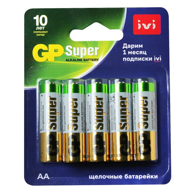 батарейки GP АА 1,5В 2CR10 10шт
