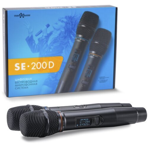 Микрофонный комплект Studio Evolution SE 200D, комплектация: микрофон, приемник, разъем: micro USB, черный, 2 шт