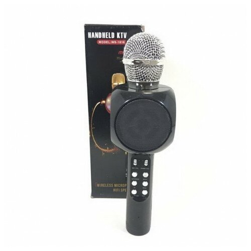 Беспроводной караоке-микрофон со встроенной колонкой WS-1816, черный