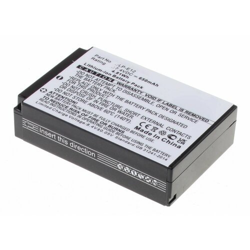 Аккумуляторная батарея iBatt iB-F477 650mAh, для камер EOS M EOS 100D EOS M2 EOS Rebel SL1