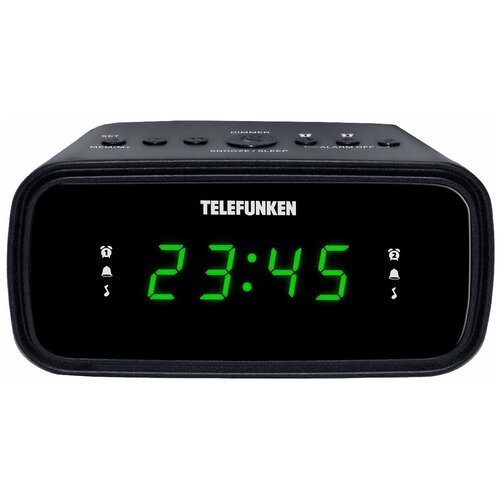 Радиобудильник TELEFUNKEN TF-1588, черно-зелёный