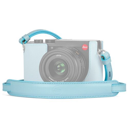 Ремень Leica кожаный плечевой для Leica Q2, голубой