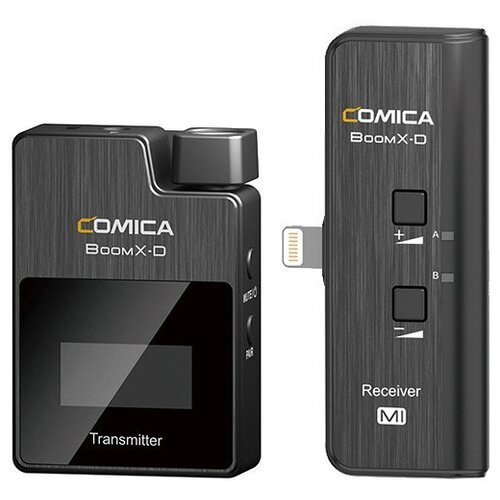 Comica BoomX-D-MI1, комплектация: микрофон, ручной передатчик, приемник, разъем: mini jack 3.5 mm, черный