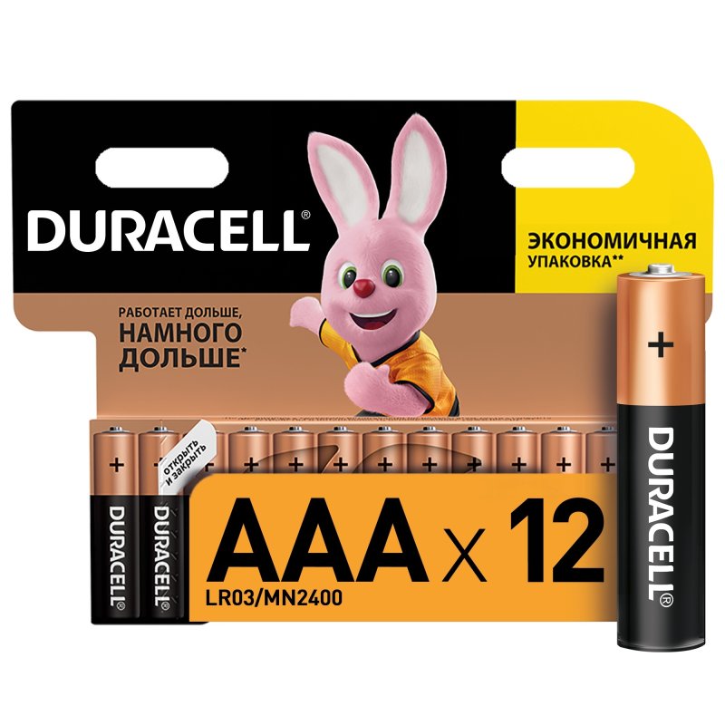 Батарейки Duracell AAA 1,5В 12 шт