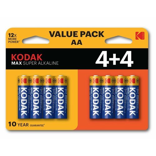 Алкалиновые батарейки Kodak LR6/AA, 8 шт.