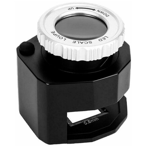 Лупа Kromatech часовая измерительная контактная 30х, 27 мм, с подсветкой, ультрафиолет (6 LED) TH-90