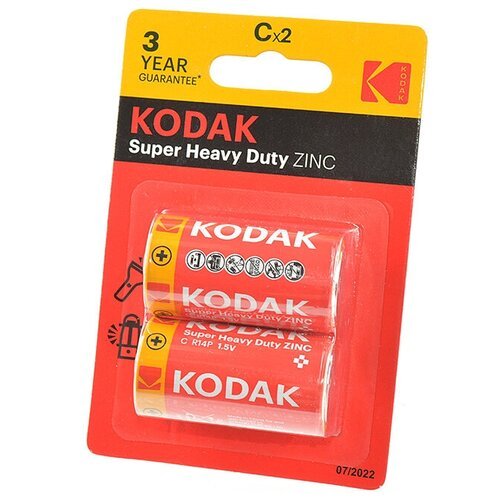 Элемент питания Kodak Super Heavy Duty ZINC R14 BL2, 2шт